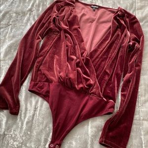 Express velvet bodysuit